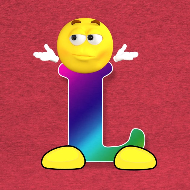 Letter L Alphabet Smiley Monogram Face Emoji Shirt for Men Women Kids by PatrioTEEism
